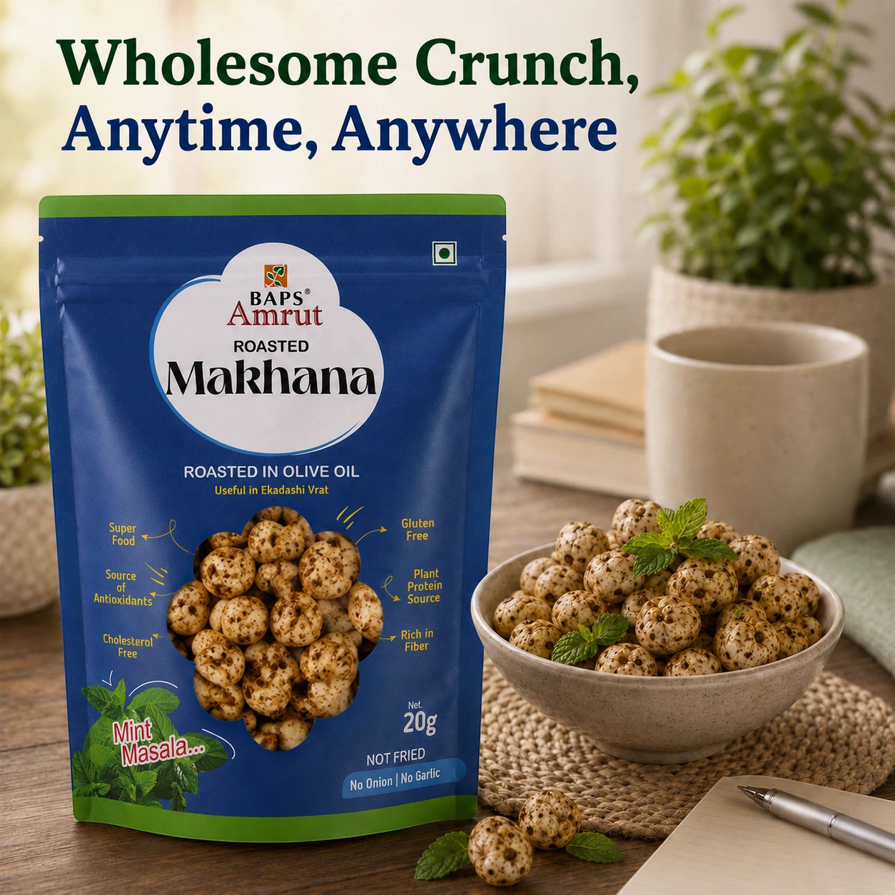 Makhana Mint Masala- Roasted Makhana Snack