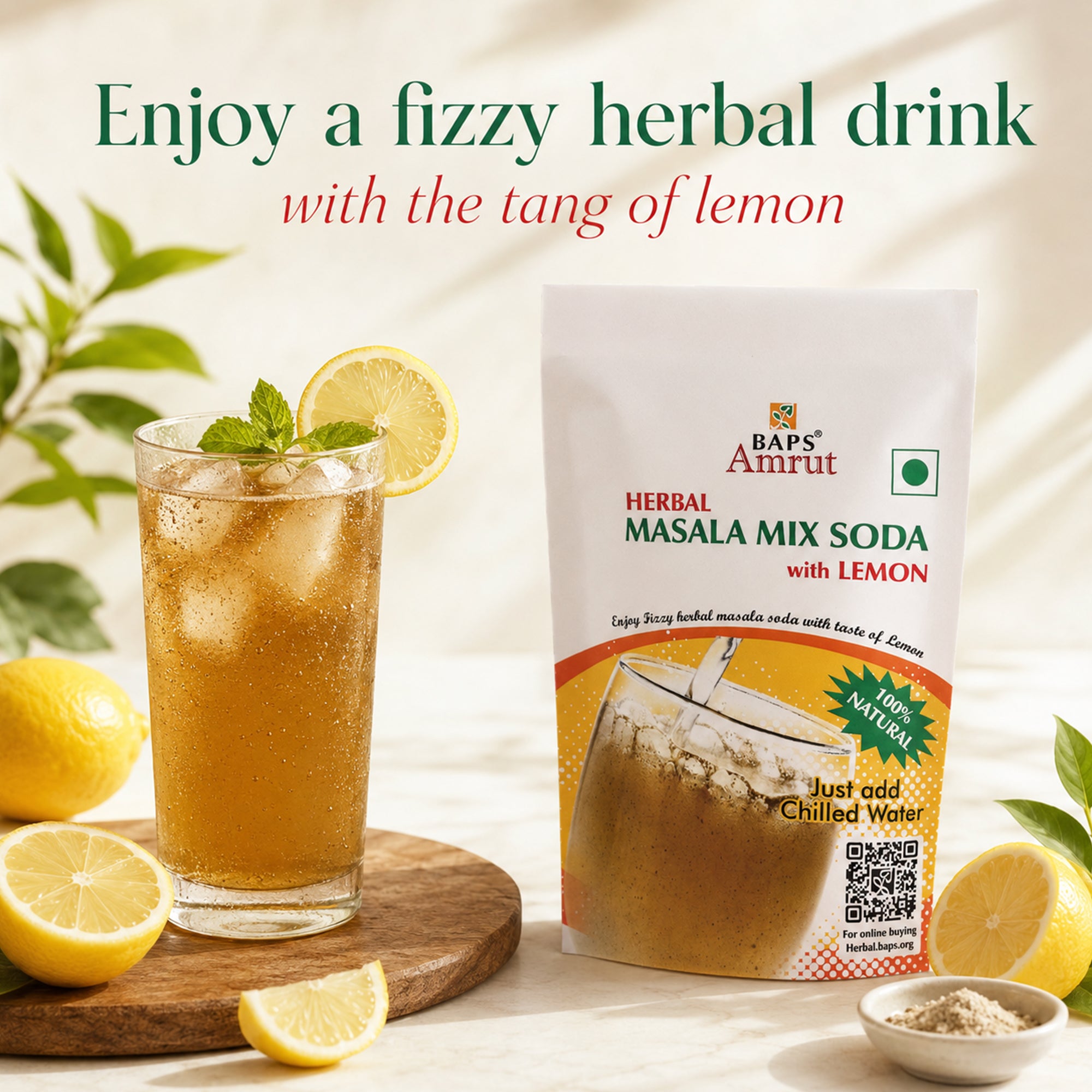 Herbal Masala Mix Soda with Lemon