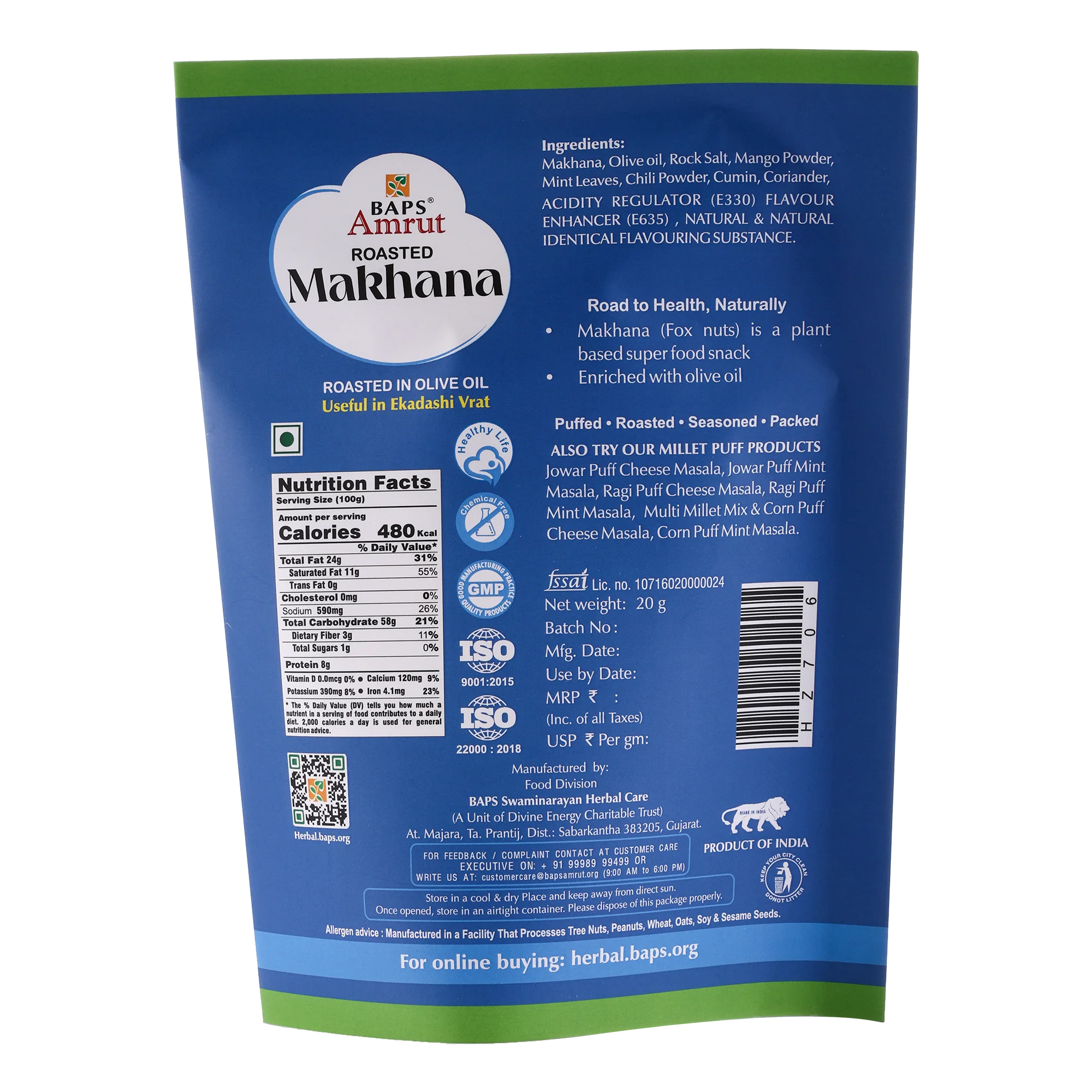 Makhana Mint Masala- Roasted Makhana Snack