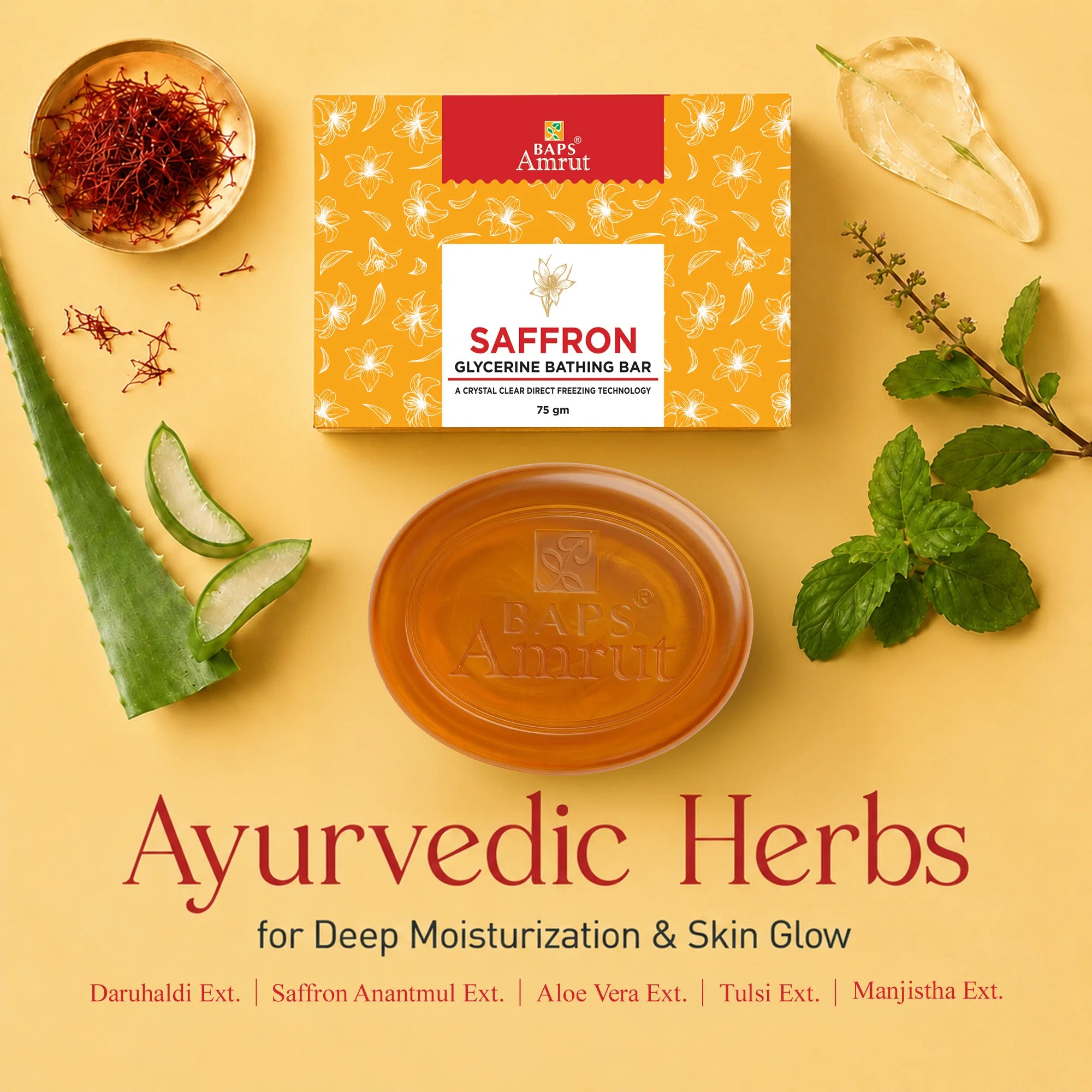 Saffron Glycerine Bathing Bar