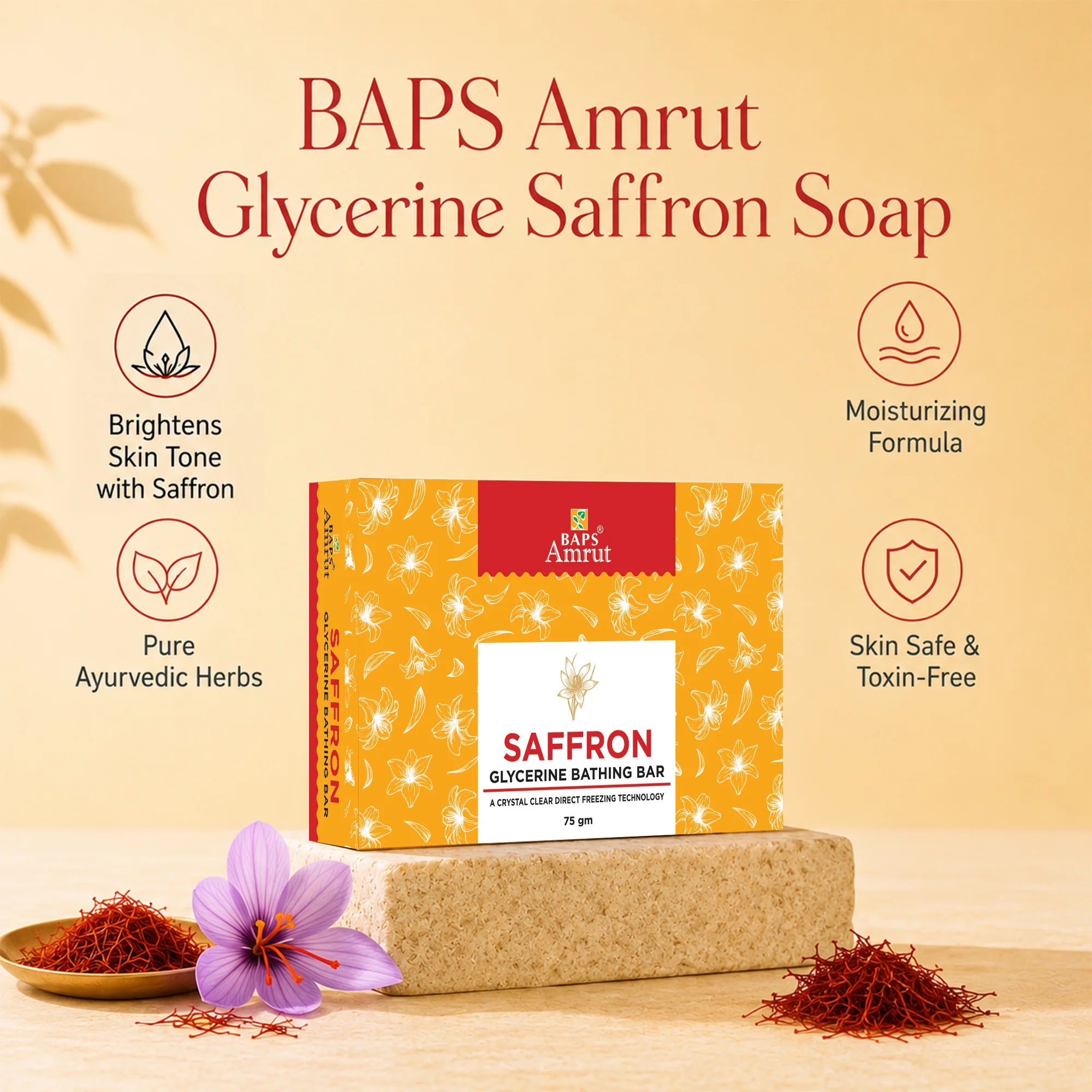 Saffron Glycerine Bathing Bar