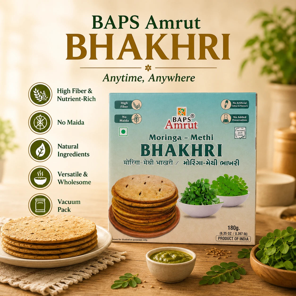 Moringa Methi Bhakhari