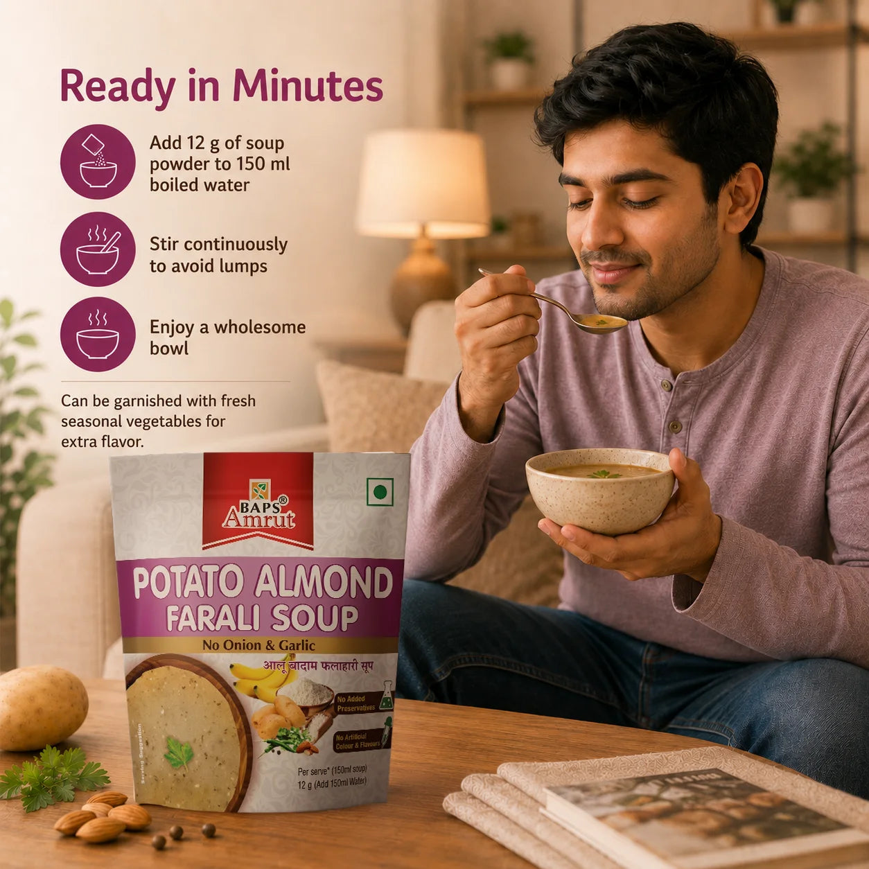 Potato Almond Farali Soup