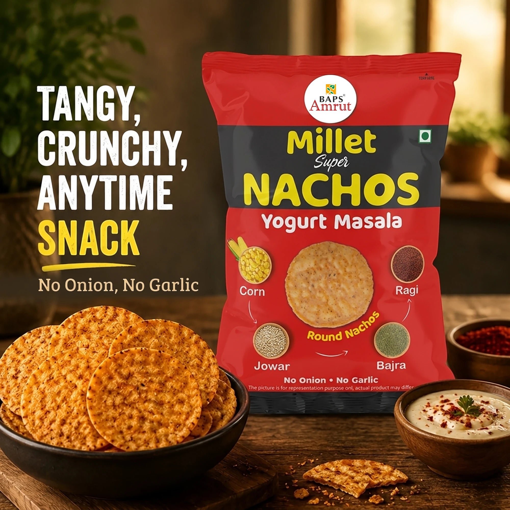 Millet Super Nachos Yogurt Masala
