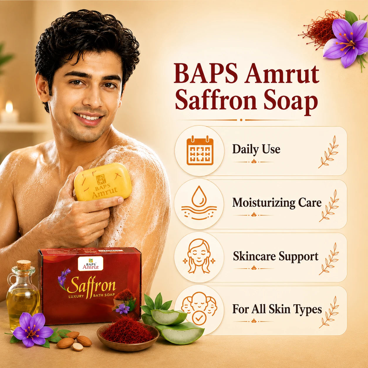 Saffron Luxury Bath Soap