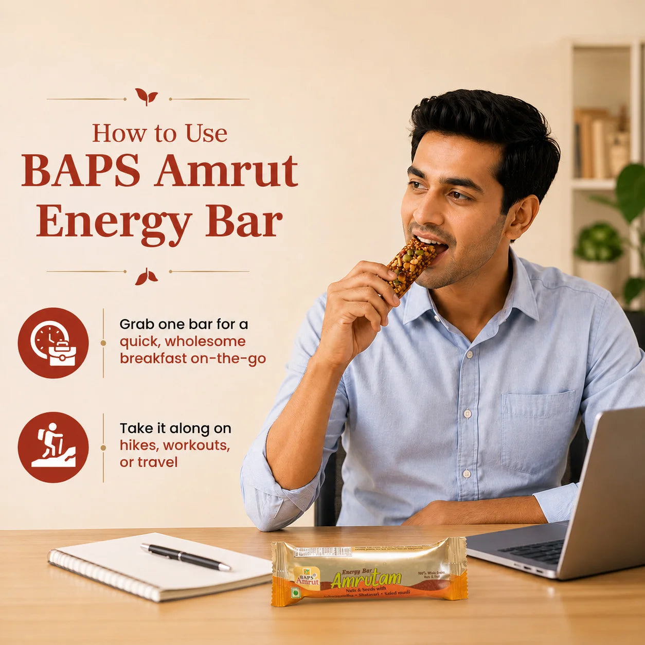 Amrutam Energy Bar (Ashwagandha, Shatavari & Safed Musli)
